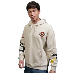 Pull à capuche en polaire légère imprimé sur mesure en usine pour hommes Sweat à capuche surdimensionné avec logo personnalisé de style Hip Hop - Product Image 2