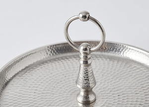 Premium Two-Tier Stainless Steel <b>Cake</b> <b>Stand</b> Handmade Hammered Finish Dessert Display For Wedding Events And Restaurants - Product Image 2