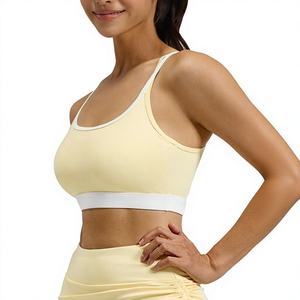 Wholesale Famous Brand Solid Breathable <b>Yoga</b> <b>Pilates</b> Stretch Seamless Ribbed Mid Front Eco-Friendly Spandex/Nylon High Waist Set - Product Image 1