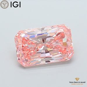 เพชรสีชมพูสดใส ระดับความสะอาด VS2 น้ำหนัก 3.50 กะรัต ผลิตด้วยวิธี CVD รูปทรงเรเดียนท์ พร้อมใบรับรอง IGI เหมาะสำหรับเครื่องประดับสั่งทำ - Product Image 1
