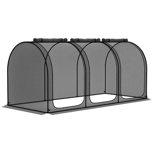 Rete da Giardino Nera 9x4 con Tre Porte con Cerniera, Gabbia per Piante, Tenda Protettiva, Borsa per il Trasporto, 4 Picchetti per Giardino e Prato - Product Image 1