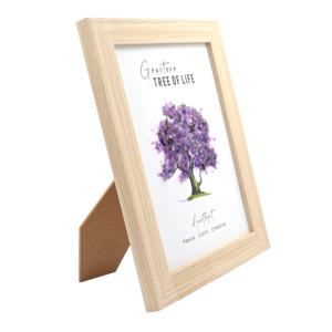 Cadre mural en bois Arbre de Vie avec pierres d'améthyste violette, œuvre d'art en cristal faite à la main par l'usine de gemmes de Jaipur - Product Image 5