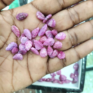 100% naturel rose saphir naturel saphir forme feuille pierre précieuse Rose coupe à facettes pierre en vrac pour la fabrication de bijoux faits à la main - Product Image 2