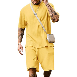 Mens Cotton <b>Set</b> Manufacturer 2 Piece T Shirt Cargo Shorts Summer OEM ODM Bulk Wholesale - Product Image 1