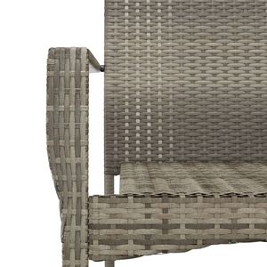 Conjunto de Comedor para Jardín en Ratán PE Gris con Acero con Recubrimiento en Polvo y Vidrio Templado, Elegante y Duradero - Product Image 6
