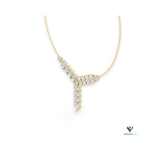 Collier en or jaune 14,02 carats avec diamant de laboratoire en forme de poire, pendentif élégant en or massif 14 carats, bijou statement pour mariage - Product Image 4