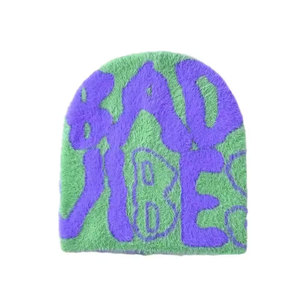 Gorro de Piel Sintética de Calidad Estable al por Mayor, con Patrón de Letras y Estampado Flocado, Gorro de Invierno Cálido y Afelpado para Adultos, Estilo Casual, 56-58CM - Product Image 2