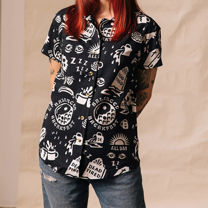 Camisa Hawaiana Personalizada, Casual, con Estampado DTG, Blusa de Verano, Nueva, Ligera, Tipo Cárdigan, Holgada, de Manga Corta para Mujer - Product Image 2