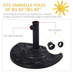 20lbs Half Patio Umbrella Base Outdoor Decorative Resin <b>Parasol</b> Stand Holder 1.5\" 1.9\" <b>Pole</b> Lawn Deck Bac - Product Image 6