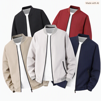 Blouson Bomber Décontracté Homme en Polyester à Col Rond et Fermeture Éclair, Imperméable et Coupe-Vent, avec Broderie Personnalisée du Logo – Prix Usine CN Bangladesh