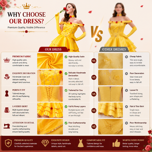 Nuovo Arrivo 2026: Abito <span class=keywords><strong>da</strong></span> <span class=keywords><strong>Principessa</strong></span> Belle per Donna, Costume Giallo di Halloween con Guanti, Abbigliamento per Spettacoli e Balli per <span class=keywords><strong>Adulti</strong></span> - Product Image 4