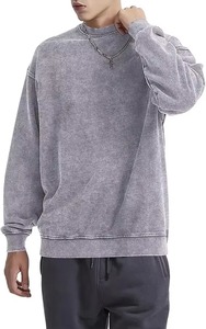 Sweat-shirt en molleton à col rond pour homme, effet délavé, polyester/coton, respirant, 280g, design de logo personnalisé, hiver, best-seller, professionnel - Product Image 4