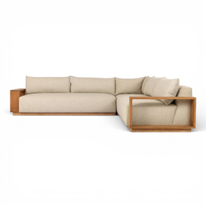 Minimalist Design L-Shaped Sectional Sofa Set with Teak Wooden Frame Material for Home Furniture Decoration and Garden Set - Product Image 3