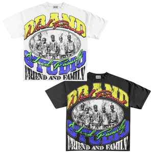 T-shirt Homme Oversize en Coton/Bambou 300g, Délavé à l'Acide, Impression Sérigraphique, Séchage Rapide, Design Graphique Personnalisé de Luxe, Coupe Courte, Style Urbain - Product Image 3