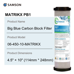 Filtre à charbon actif Big Blue MATRIKX PB1 06-450-10 10 pouces - Product Image 2