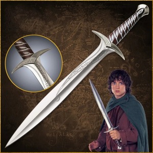 Épée en acier inoxydable style Seigneur des Anneaux avec manche en bois et gravure en langue elfique pour cosplay et costume de fantasy - Product Image 5