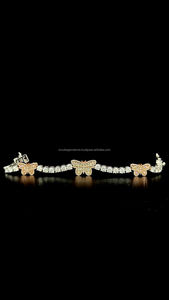 Hot Selling Pass Diamond Tester 925 Sterling <b>Silver</b> Hip Hop Jewelry Custom Butterfly VVS Moissanite Two Tone Tennis Bracelet - Product Image 4