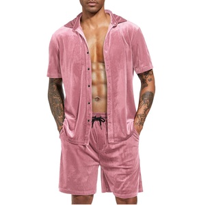 Ensemble short et chemise en velours 100 % laine à manches courtes pour homme RABUSH SPORTS – Tenue de sport respirante pour l'été, col montant, personnalisable - Product Image 1