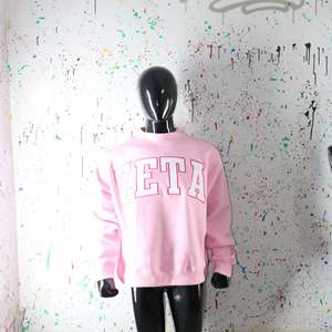 Sweat-shirt à col montant ZETA PINK 100% BLANC avec broderie appliquée, col large, CLUSH SPORTS - Product Image 4