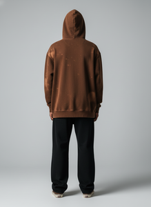 Custom Acid Wash Hoodie Unisex Heavyweight 500GSM Oversized Vintage Distressed Blank Fleece Pullover Streetwear Sweatshirt - Product Image 2