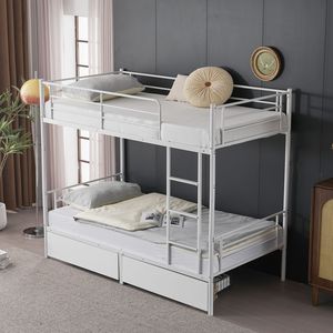 Letto a Castello Convertibile Twin 71558202 con 2 Cassetti Portaoggetti, Letto a Castello in Metallo Divisibile in Due Letti Singoli per Bambini - Product Image 6