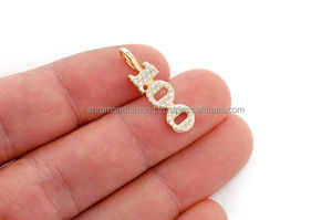 Trendy Classic Design Premium Quality 14K <b>Solid</b> <b>Gold</b> Iced out Memorial Number Natural Diamond <b>Pendant</b> Hip Hop Style Fine Jewelry - Product Image 2
