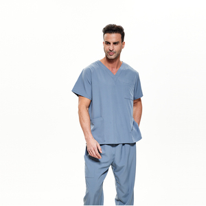 Conjuntos de Uniformes Médicos para Hombre de Hospital, de Algodón y Poliéster, Tejido de Punto, con Detección de Agujas, Fusión sin Costuras, Parte Superior y Pantalones - Product Image 2