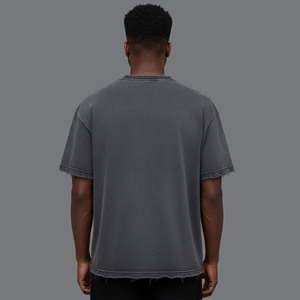 Nouveaux T-shirts pour hommes tendance et surdimensionnés, col rond, manches courtes, coupe ample, 100% coton, color block, style hip hop. - Product Image 6
