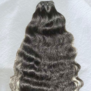 Extensiones de Cabello Natural Virgen Indio a Granel, Ondulado Profundo, Negro Marrón, Remy, Doble Trama a Máquina, Venta al Por Mayor - Product Image 2