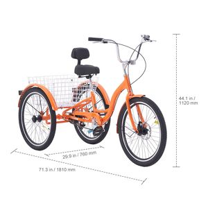 Bicicleta Cruiser de Aleación de Aluminio de 24 Pulgadas, Triciclo Ajustable con Canasta para Adultos, Triciclo de Tres Ruedas con Experiencia de Conducción Cómoda - Product Image 1
