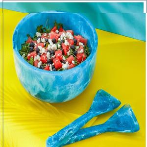 ชามสลัดเรซิ่นขนาดใหญ่สำหรับตกแต่ง เหมาะสำหรับเสิร์ฟผลไม้ สลัด หรือของว่าง มีสีสันให้เลือกแบบมีสไตล์ - Product Image 5