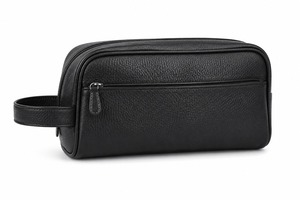 Bolsa de Cuero Vacuno de Grano Completo de Lujo con Cierre, Grande, para Maquillaje, Organizador de Viaje, Logotipo Personalizado, OEM, ODM, Venta al Por Mayor - Product Image 3