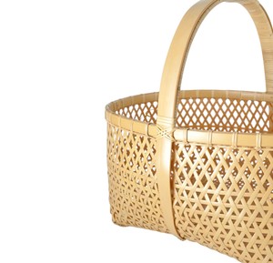 Panier en bambou naturel avec poignées, contenants de rangement, organisateur de cuisine tissé, articles ménagers de grande taille, ensembles de salle de bain, décoration intérieure - Product Image 2