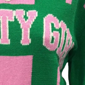 Suéter de Punto Verde y Rosa para Mujer, Estilo Preppy, Manga Larga, Cuello Camisero, Bordado, Diseño Premium, 100% Acrílico - Product Image 6