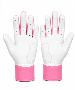 Custom Adult Baseball <b>Batting</b> Gloves Premium Leather Long Cuff Adjustable Wrist Support Team Training Gloves OEM Wholesale - Product Image 5