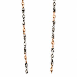 Collier chaîne à maillons bicolore en argent sterling 925, style minimaliste moderne, unisexe, pour femme, à porter au quotidien, cadeau de fête, finition polie - Product Image 3