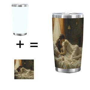 20oz Stainless Steel Tumbler Double Wall <b>Insulated</b> Reusable Drink <b>Cup</b> For Daily Use With Art Design - Product Image 1