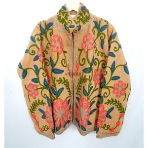 Chaqueta Acolchada de Algodón 100% Bordada para Mujer, Venta al Por Mayor, Ecológica, Transpirable, de Secado Rápido, Estilo Retro para Otoño/Invierno - Product Image 1