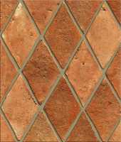 Tuile en terre cuite de style classique, finition mate rouge naturel, forme diamant, faite à la main, pour murs et sols extérieurs, texture solide