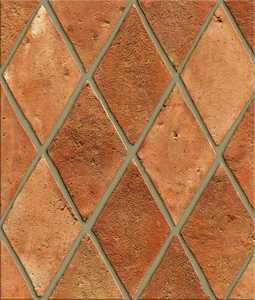 Natural Red Matte Finish Rustic Style Interior <b>Wall</b> Floor Handmade Diamond Shape Terracotta Clay Tile Brick Imitation Texture - Product Image 2