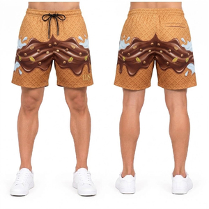 Shorts de qualité supérieure pour la crème glacée, design graphique personnalisé, tissu léger et respirant, confortables pour le streetwear et le quotidien - Product Image 1