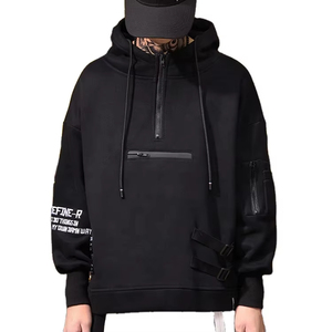 Sudadera con Capucha de Algodón de Alta Calidad para Hombre, Diseño Personalizado de Fabricantes, Estilo Hip Hop, con Media Cremallera - Product Image 4