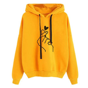 Sudadera con Capucha Extra Grande, Estampado de Mano con Corazón, Patrón 3D, Ecológica, Transpirable, Unisex, Informal, Forrada con Felpa de Poliéster/Algodón - Product Image 2