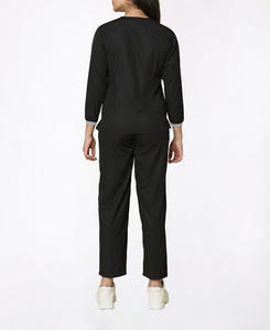 Tenues d'hôpital à taille haute, uniformes médicaux, combinaisons unisexes pour infirmières, ensembles de joggers à manches courtes, logo polyester élasthanne - Product Image 2