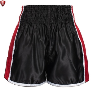 <b>Men's</b> Boxing <b>Shorts</b> Black <b>White</b> Side Stripe Canvas Mid Waist Drawstring Closure Quick Dry Smart Casual Polyester/Cotton 220g - Product Image 2