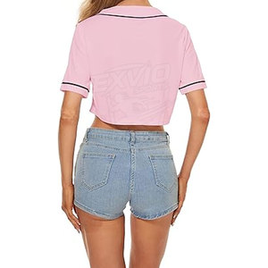 Cheap Price Women Baseball <b>Crop</b> <b>Top</b> Jersey Pakistan Manufacture Best Selling Women Baseball <b>Crop</b> <b>Top</b> Jersey - Product Image 4