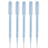 Pipettes de laboratoire jetables Premium BRG+ 3 ml avec embout, graduation 0,02 ml, stérilisées, en plastique PP, compte-gouttes Pasteur, garantie 3 ans