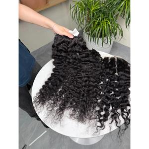 Mèches de cheveux naturels noirs non traités, ondulées, de type Bouncy Body Wave, provenant d'un seul donneur vietnamien, vente en gros - Product Image 2