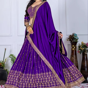 Lehenga Choli de Diseñador con Trabajo de Bordado Multicolor |   Listo para Usar - Product Image 1