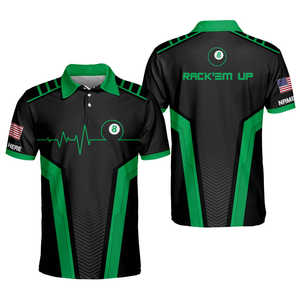 Camiseta de Lona Sólida con Estampado Digital por Sublimación Personalizada OEM para Jugadores de Billar, Camisetas Divertidas de Equipo para Hombres, Torneo de Billar, Snooker - Product Image 1